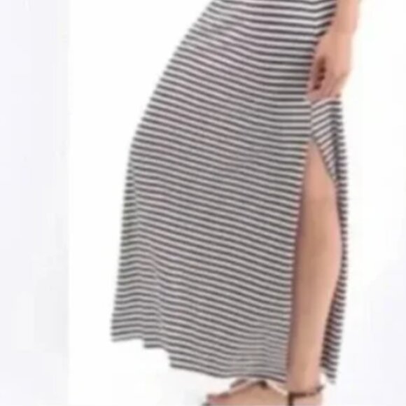 STS Sail to Sable nautical striped cotton sleeveless maxi dress M - Picture 2 of 7